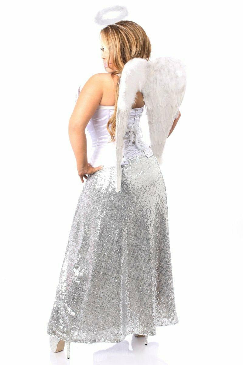 Top Drawer 4 PC Premium Sequin Angelic Corset Costume.