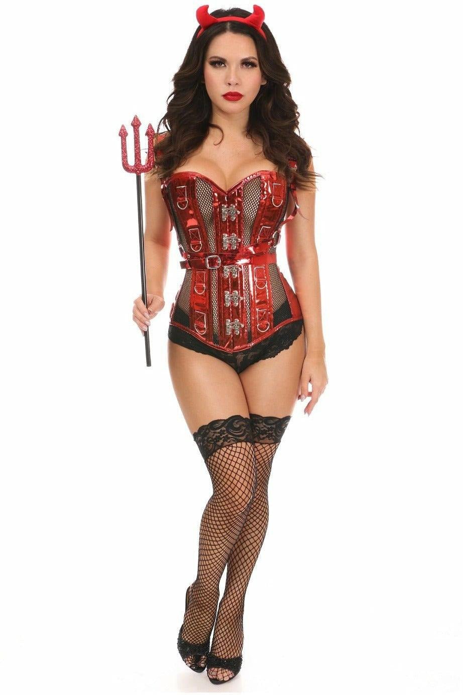 Top Drawer 4 PC Sexy Devil Corset Costume.