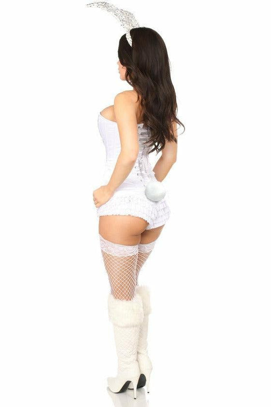 Top Drawer 4 PC White Bunny Corset Costume.