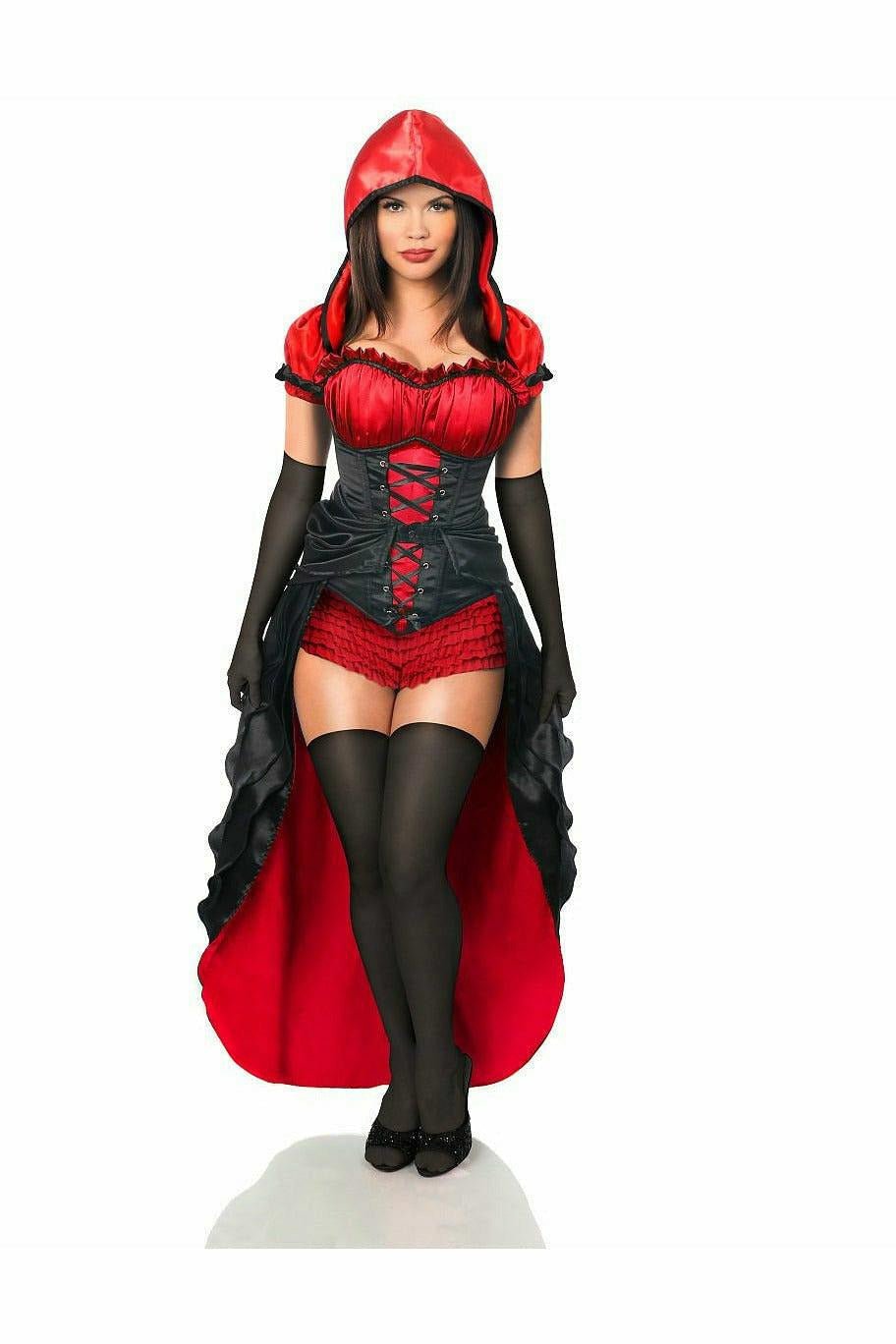 Top Drawer 5 PC Red Hot Riding Hood Corset Costume.