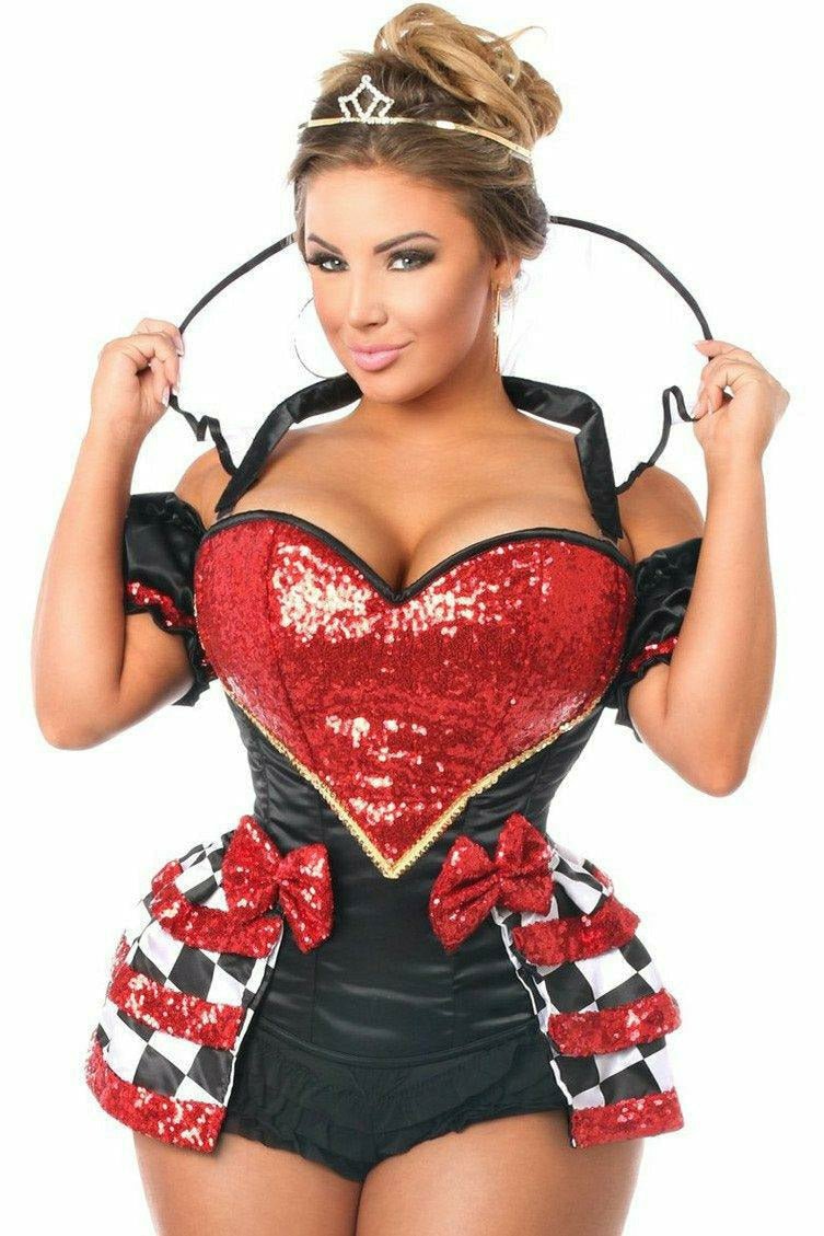 Top Drawer 6 PC Royal Red Queen Corset Costume.