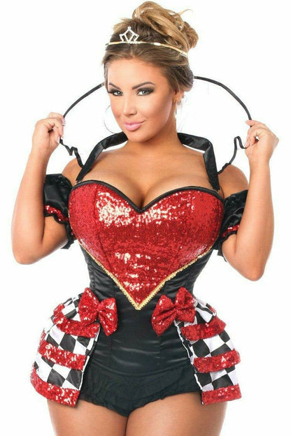 Top Drawer 6 PC Royal Red Queen Corset Costume.
