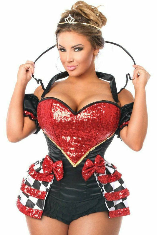 Top Drawer 6 PC Royal Red Queen Corset Costume.