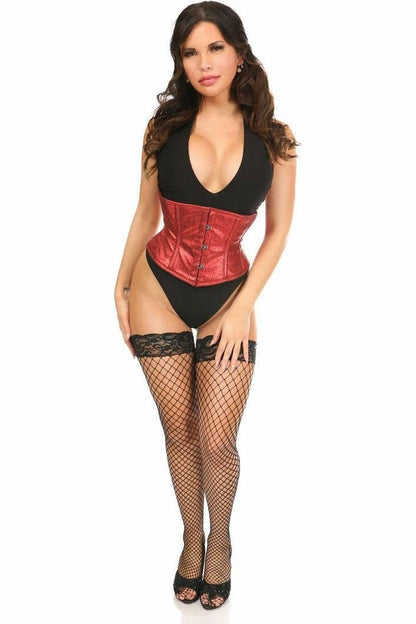 Top Drawer Cherry Bomb Glitter Steel Boned Mini Cincher.