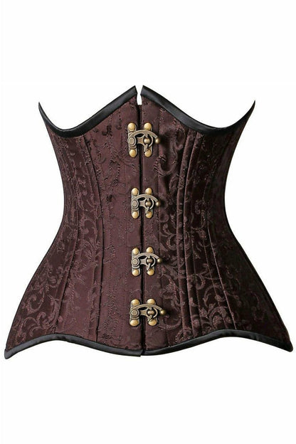 Top Drawer CURVY Brocade Double Steel Boned Under Bust Corset.