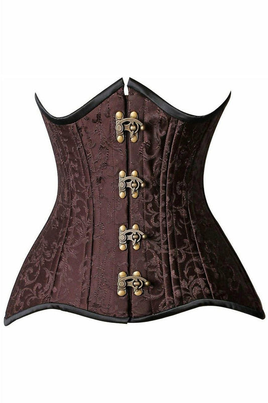 Top Drawer CURVY Brocade Double Steel Boned Under Bust Corset.