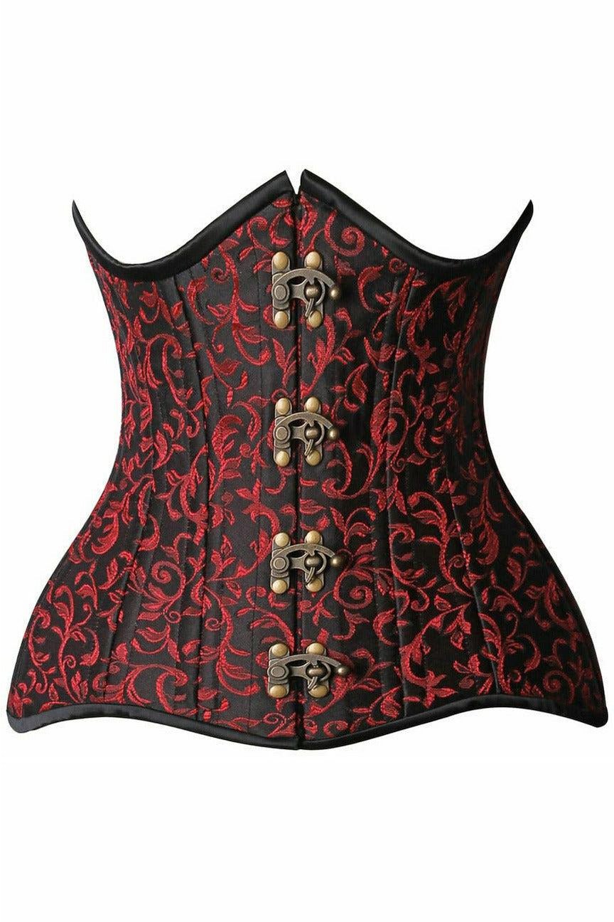 Top Drawer CURVY Brocade Double Steel Boned Under Bust Corset.