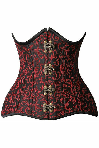 Top Drawer CURVY Brocade Double Steel Boned Under Bust Corset.