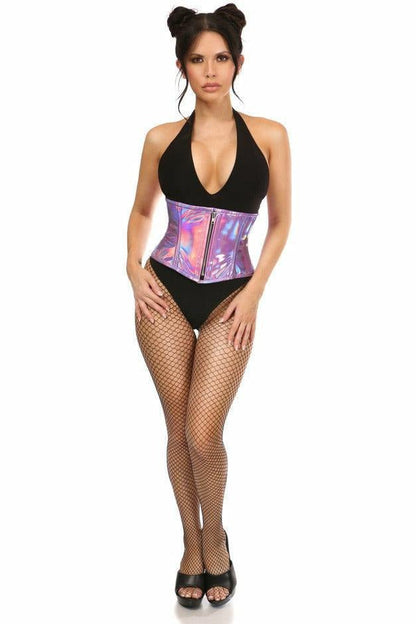 Top Drawer Lavender Holo Steel Boned Mini Cincher.