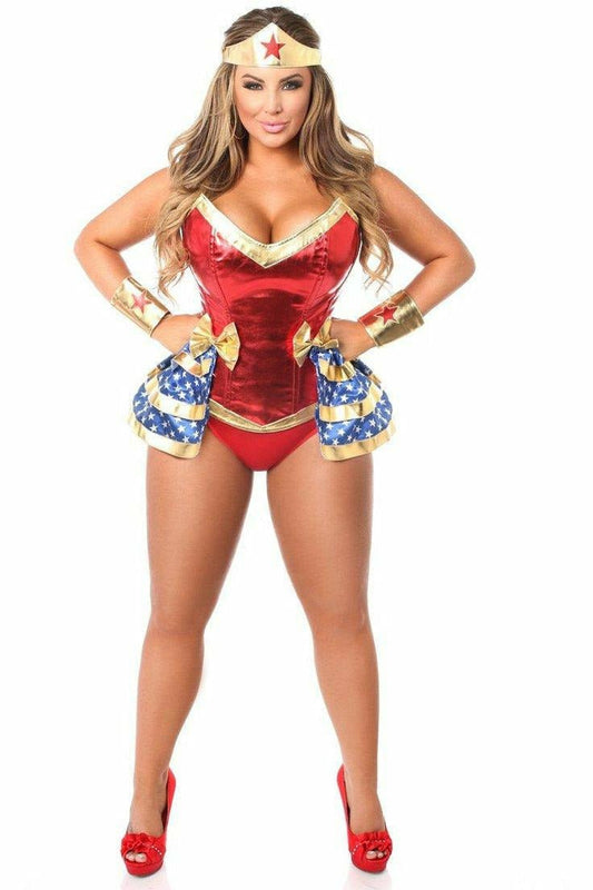 Top Drawer Premium 4 PC Superhero Corset Costume.