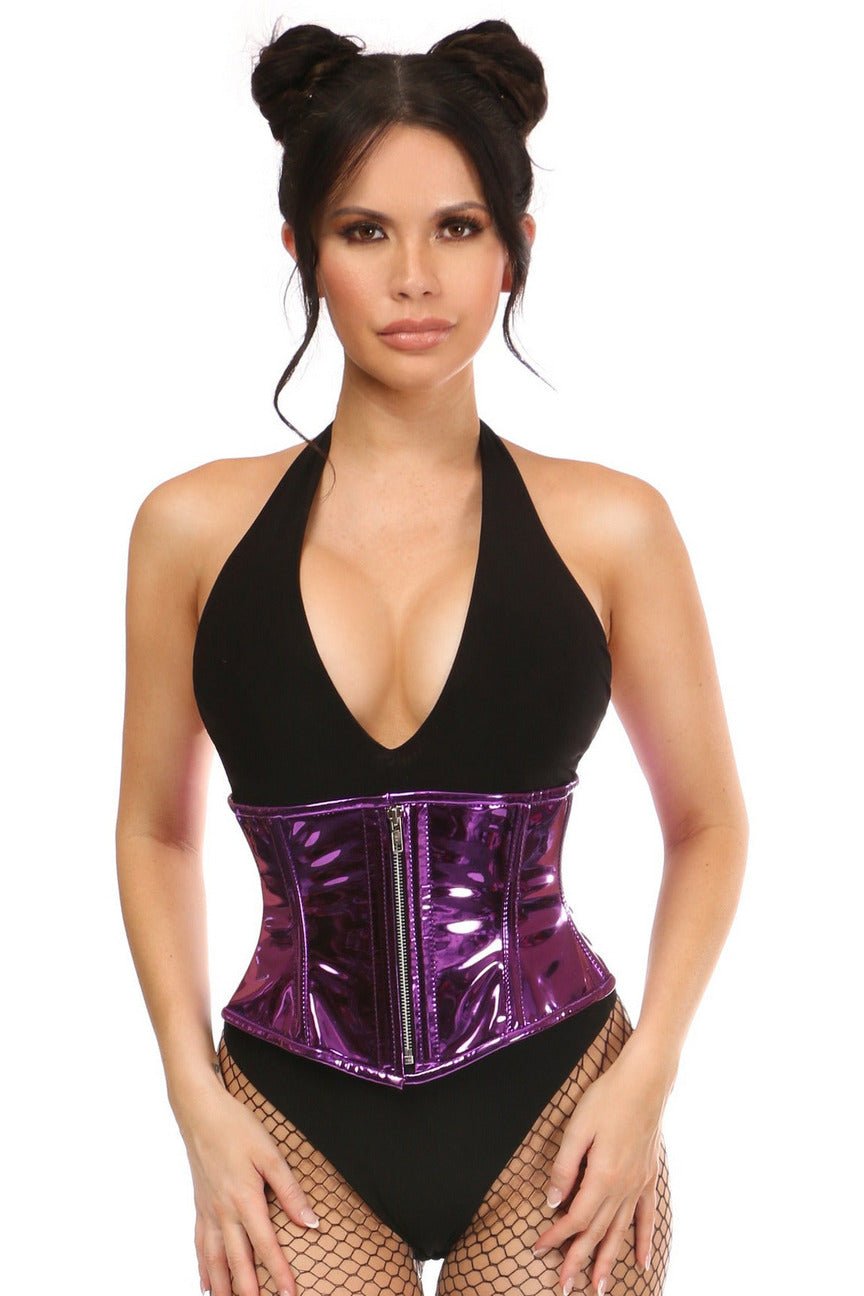 Top Drawer Purple Metallic Steel Boned Mini Cincher.