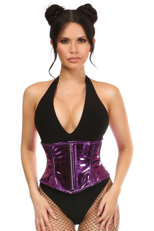 Top Drawer Purple Metallic Steel Boned Mini Cincher.
