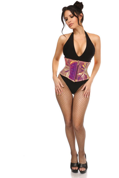 Top Drawer Rainbow Gold Holo Steel Boned Mini Cincher.