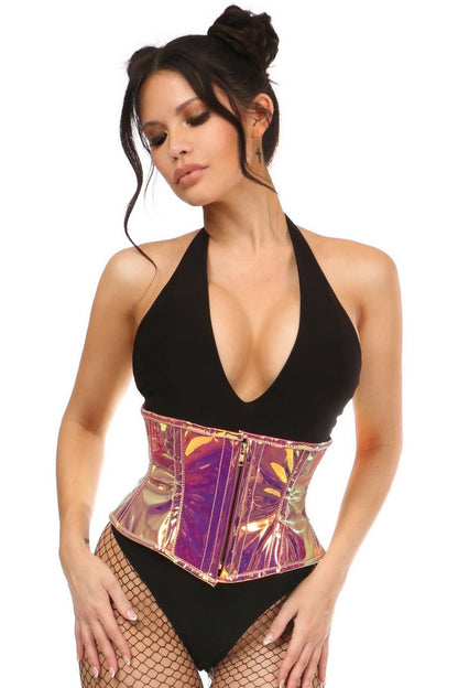 Top Drawer Rainbow Gold Holo Steel Boned Mini Cincher.